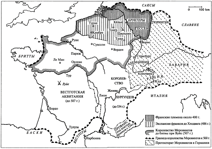 Франкское королевство карта