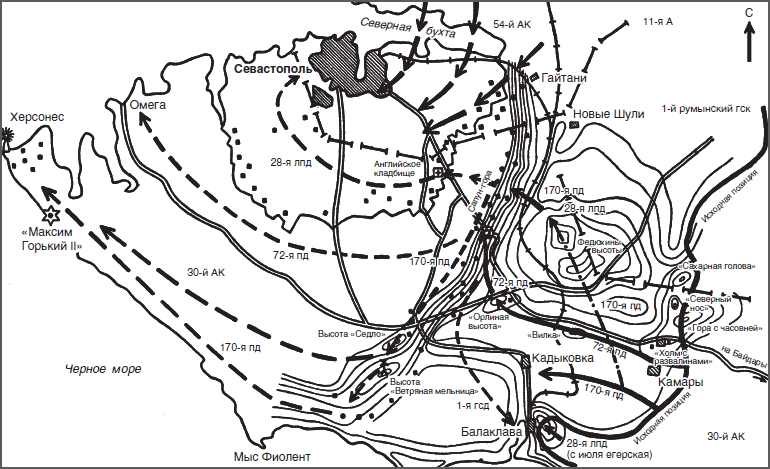 Карта освобождения севастополя в 1944 году