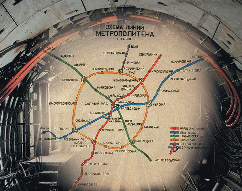 Схема тоннелей метро москвы на карте москвы