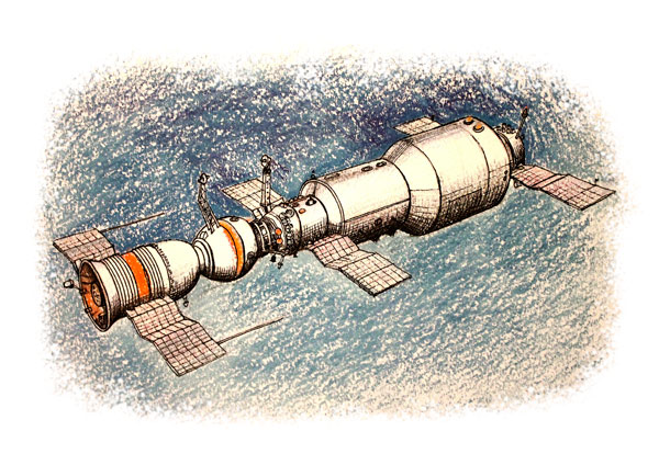 Космическая станция рисунок детский