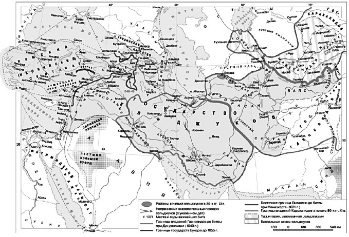 Карта сельджукского государства