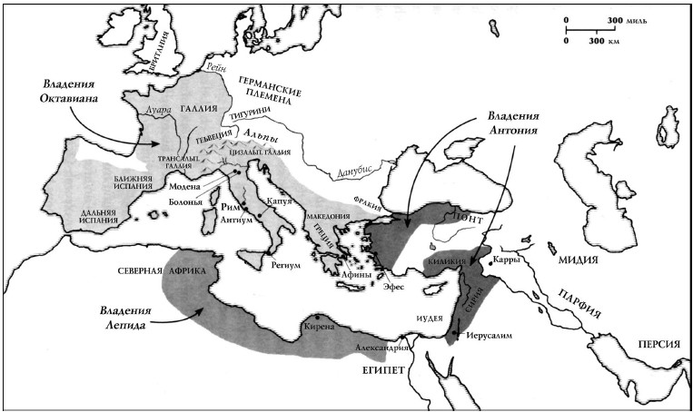 Октавиан и антоний карта