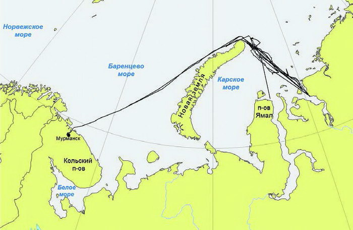 Карта баренцева моря с границами