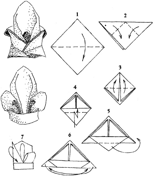 Лилия из салфеток бумажных для стола