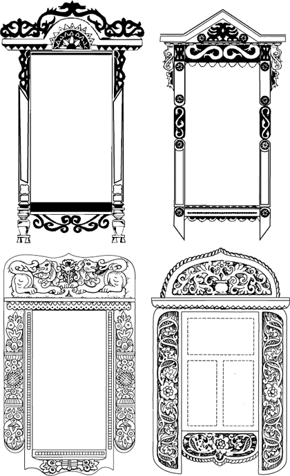 Рисунки наличников для окон