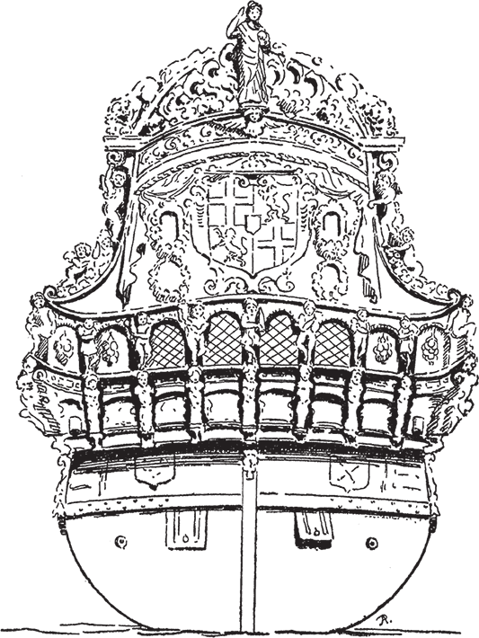 Корма корабля рисунок