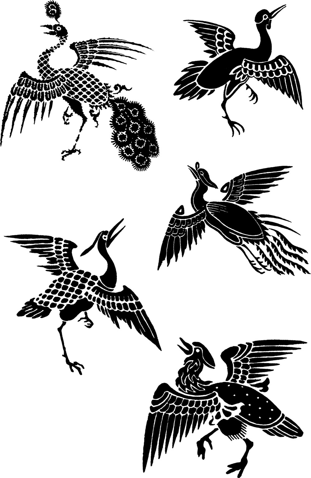 Условно стилизованные птицы