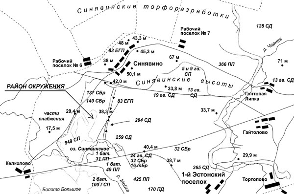 Синявинская операция карта