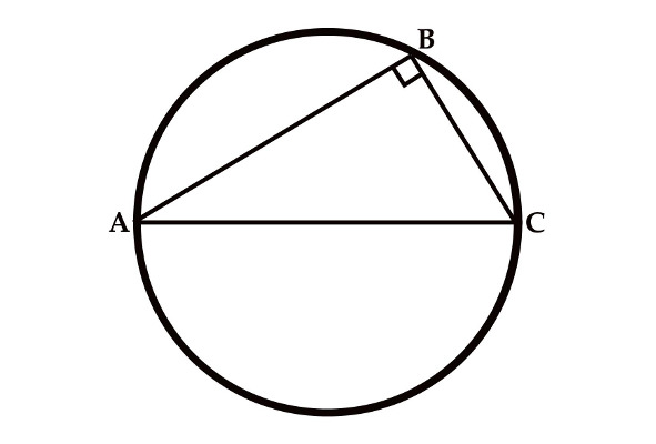 Вписанный угол опирающийся на полуокружность прямой рисунок